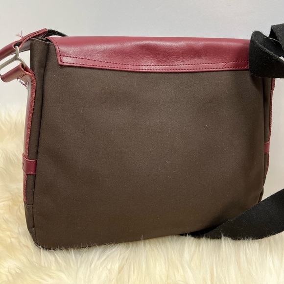 Jack Gomme Paris France Leather and Canvas Flap Front Messenger/ Shoulder Bag - Picture 4 of 14